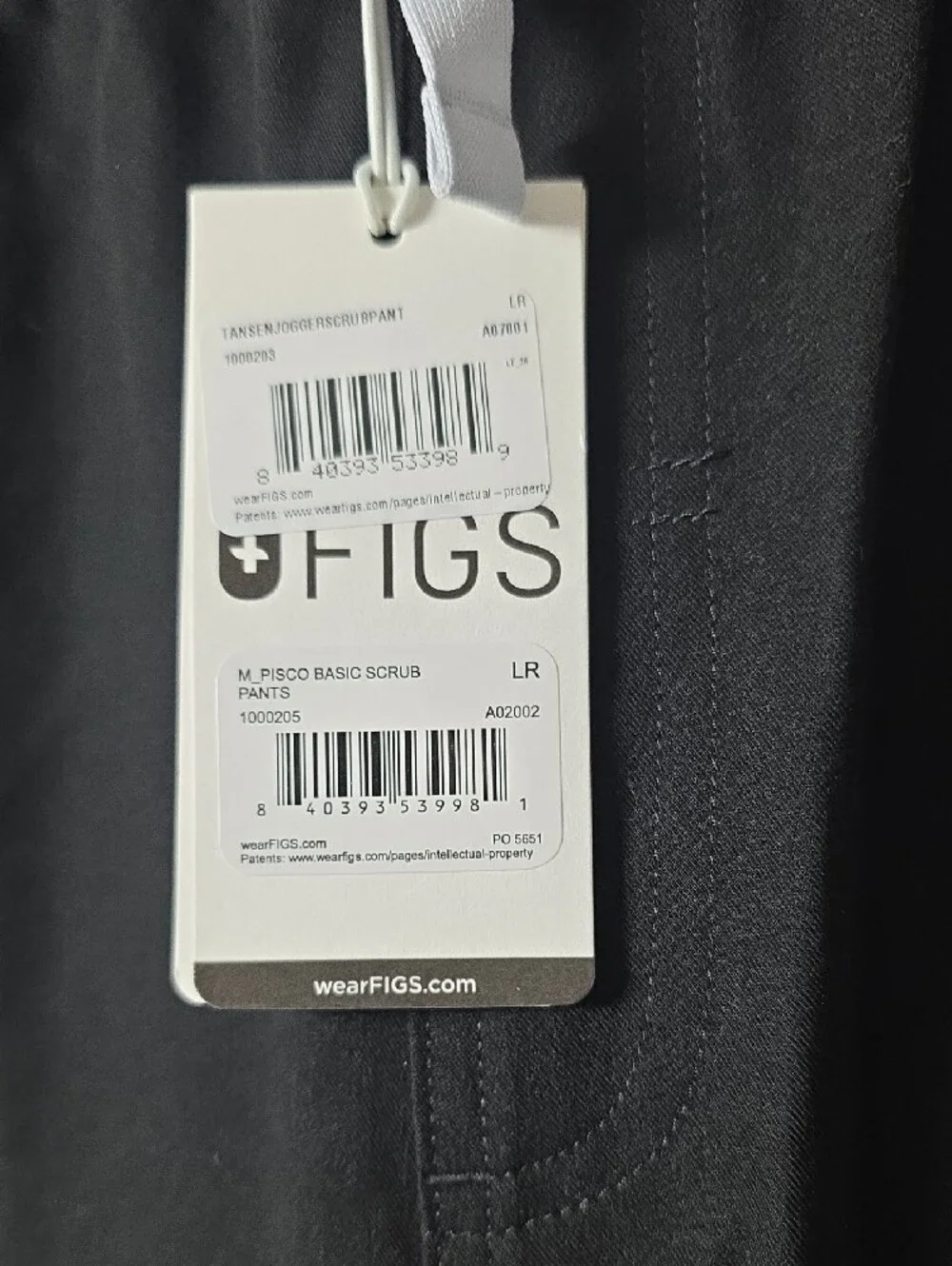 0389 Figs Men's? Black Scrub Pants